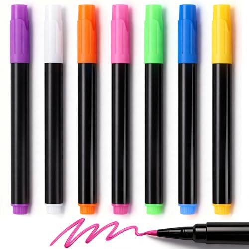 momozzle 7-Color Markers for LED Note Board with Colors, Compatible with Lumiboard Reusable Doodle Book, Light-Up Acrylic Message Boards,and LED Writing Boards, Neon Markers Erasable Pens | Amazon (US)