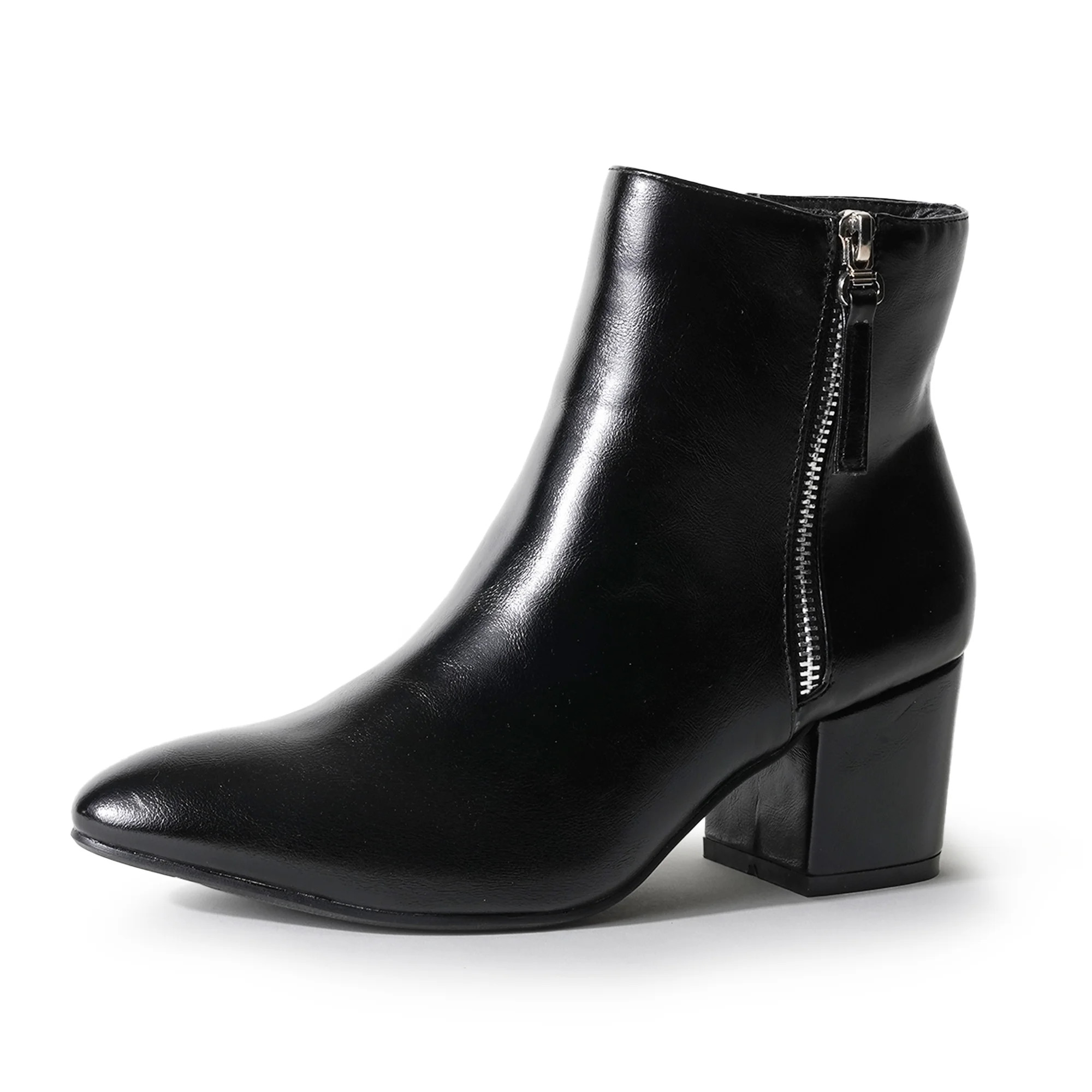 J. Adams Zuma Ankle Bootie – Closed Pointed Toe, Low Block Heel, Zip-Up Boot for Women – Styl... | Walmart (US)