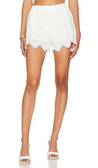 Soleil Shorts in White Eyelet | Revolve Clothing (Global)