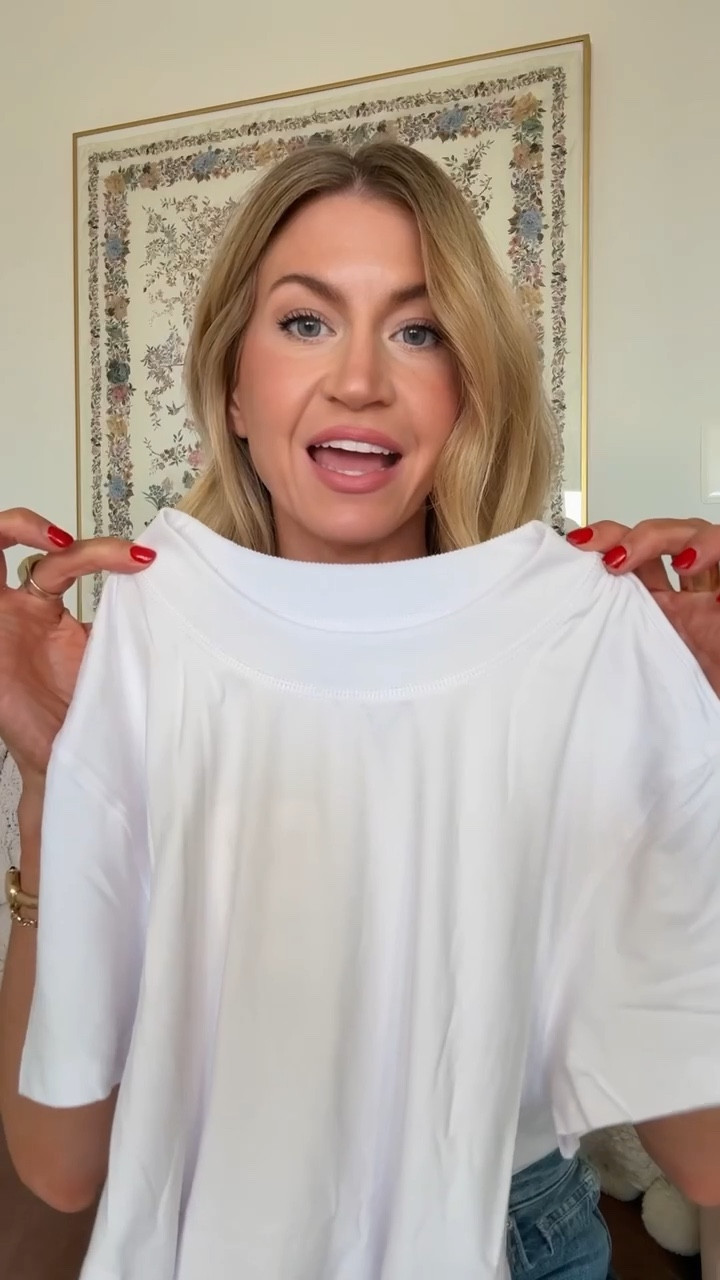 My favorite white crew neck is finally restocked! 
Runs TTS, wearing size small 

#LTKSeasonal #LTKootd #LTKgrwm