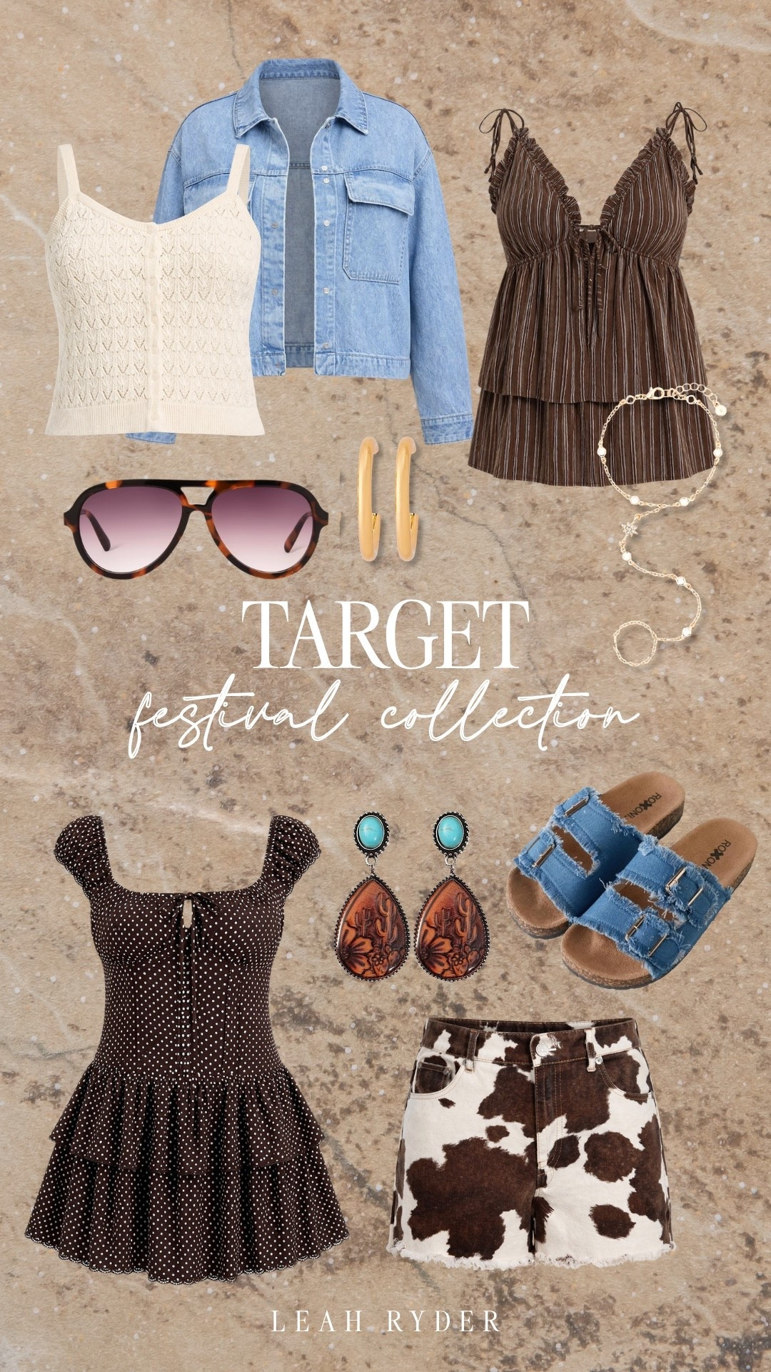 This is giving effortless cool girl 🤎 I’m obsessed with the mix of textures here—denim, crochet, and that flowy brown set feels so good for warmer days. The cow print skirt is such a statement piece (so fun with a simple tank), and those double buckle sandals are comfy but still trendy. Perfect for concerts, weekend plans, or casual nights out!

#LTKPlusSize #LTKFestival