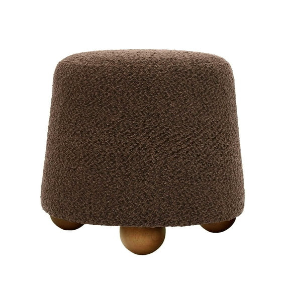 Jaine Chocolate Brown Boucle Stool | Walmart (US)