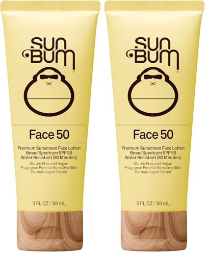 Sun Bum Original SPF 50 Sunscreen Face Lotion - Broad Spectrum Moisturizing Facial Sunscreen with Vitamin E -Fragrance Free - Travel Size - 3 oz (Pack of 2) | Amazon (US)