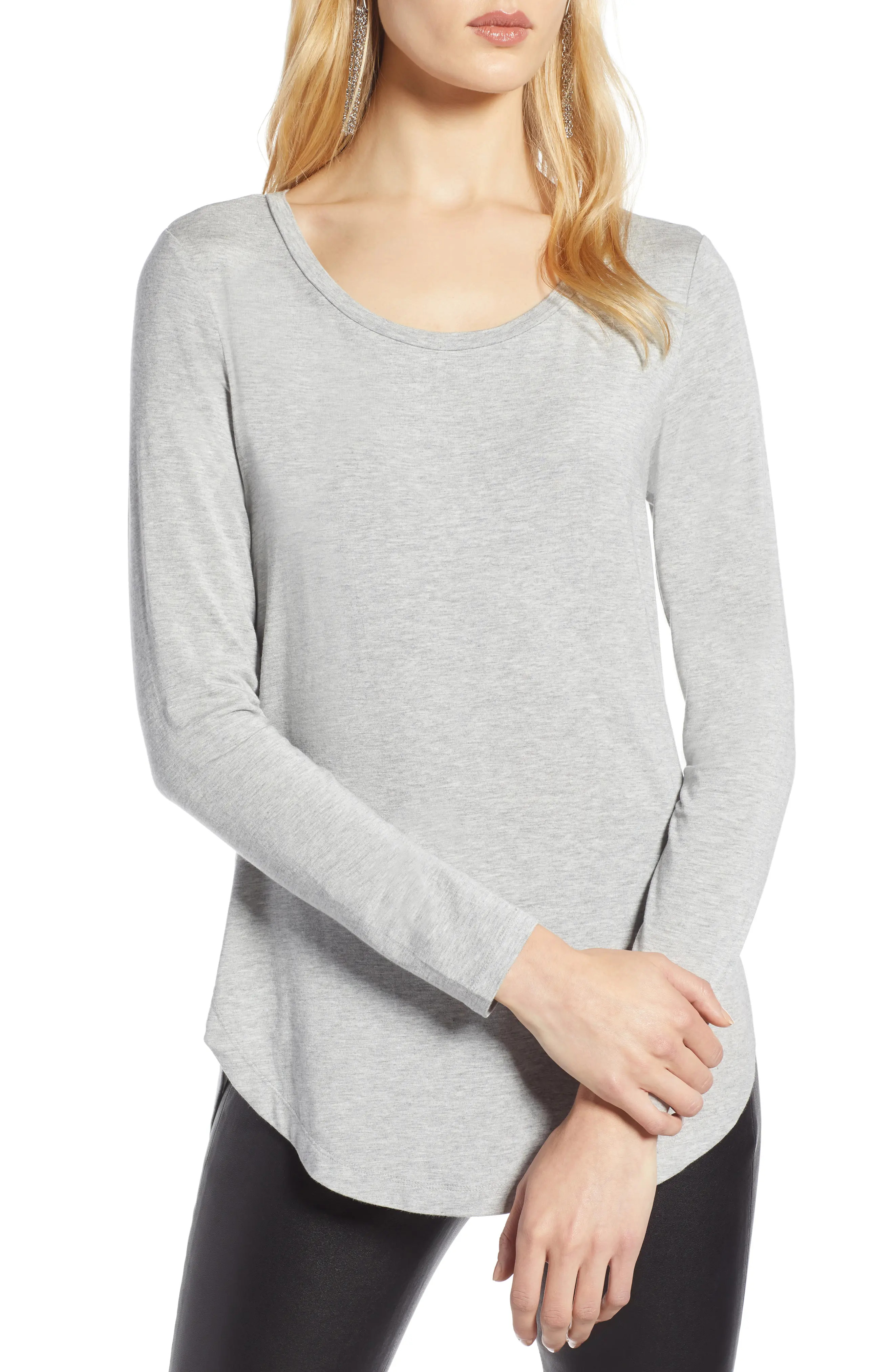 Halogen® Long Sleeve Knit Tunic (Regular & Petite) | Nordstrom