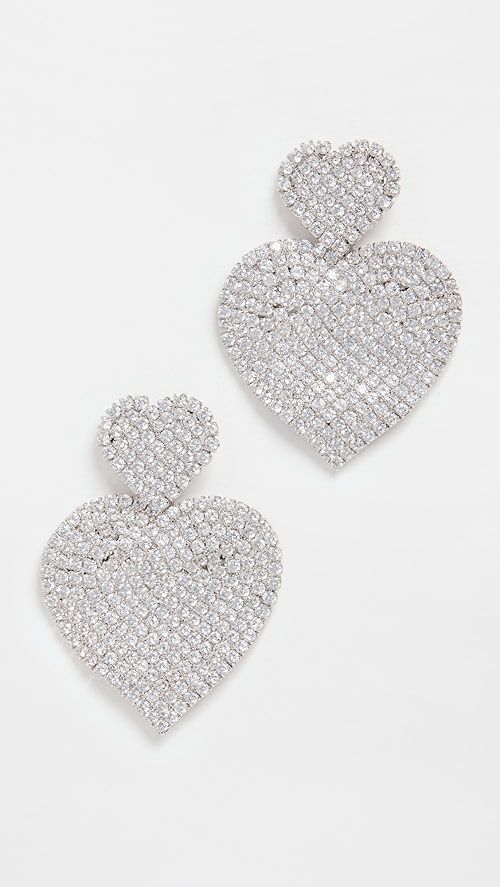 Kenneth Jay Lane Double Cubic Zirconia Heart Earrings | SHOPBOP | Shopbop