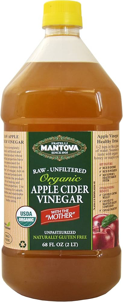 Organic Apple Cider Vinegar With The Mother 68 oz -100% USDA Certified Organic - Raw, Unfiltered | Amazon (US)