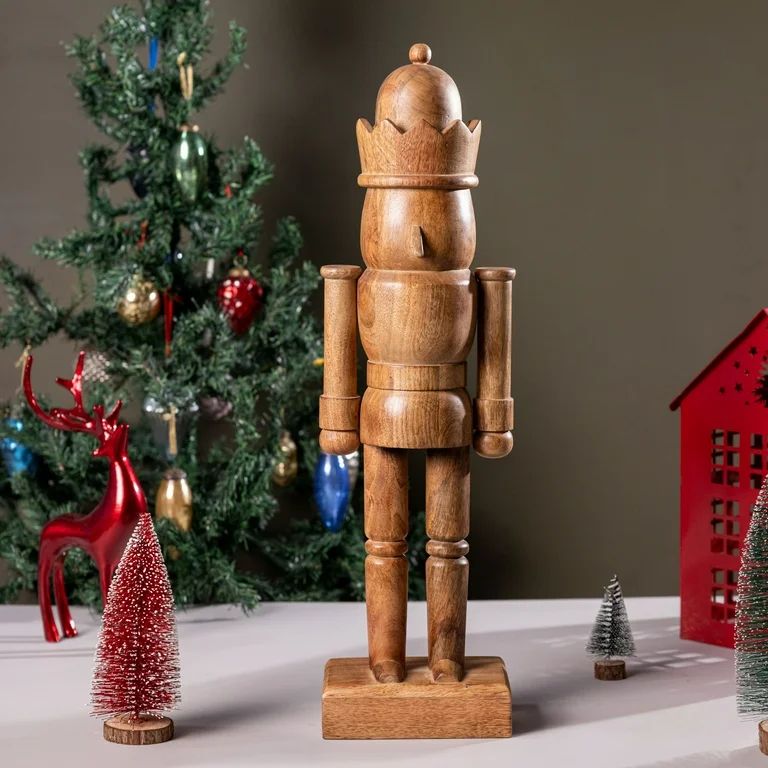 Natural Wood Nutcracker Christmas Decor, 25 in, by Holiday Time | Walmart (US)