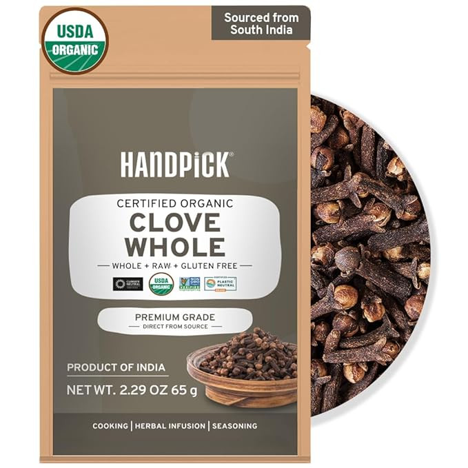 HANDPICK Organic Cloves Whole (2.3oz, 65g) Premium Cloves from South India | Packed in a Resealab... | Amazon (US)