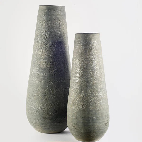 Fentress Gray Ceramic Floor Vase | Wayfair Professional