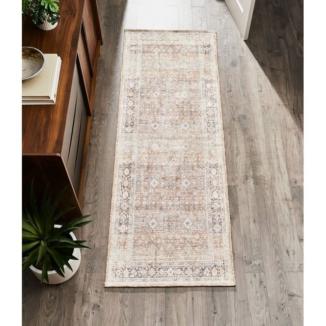 Better Homes & Gardens Brown Diamond Persian Indoor 30" x 84" Runner Rug - Brown/Blue - Walmart.c... | Walmart (US)