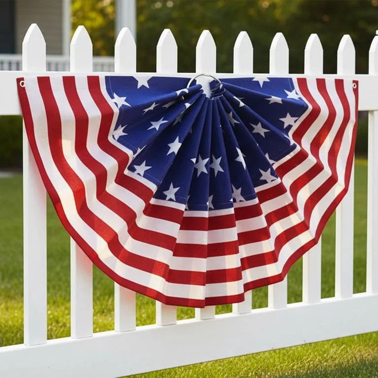 Stars and Stripes Bunting Decoration, Red/White/Blue, 18" x 9", Patriotic by Way To Celebrate - W... | Walmart (US)