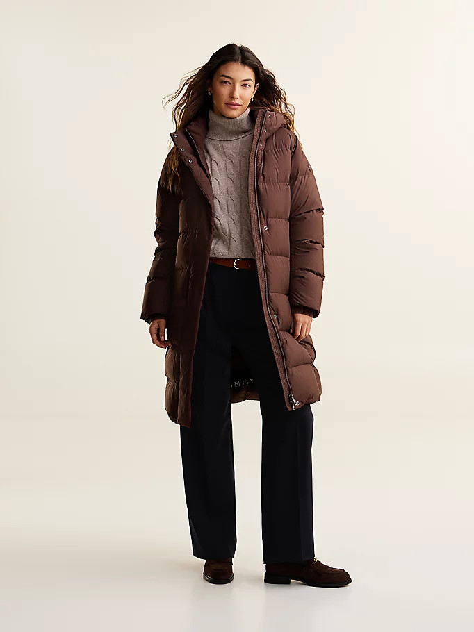 Water Repellent Down Hooded Coat | Tommy Hilfiger UK