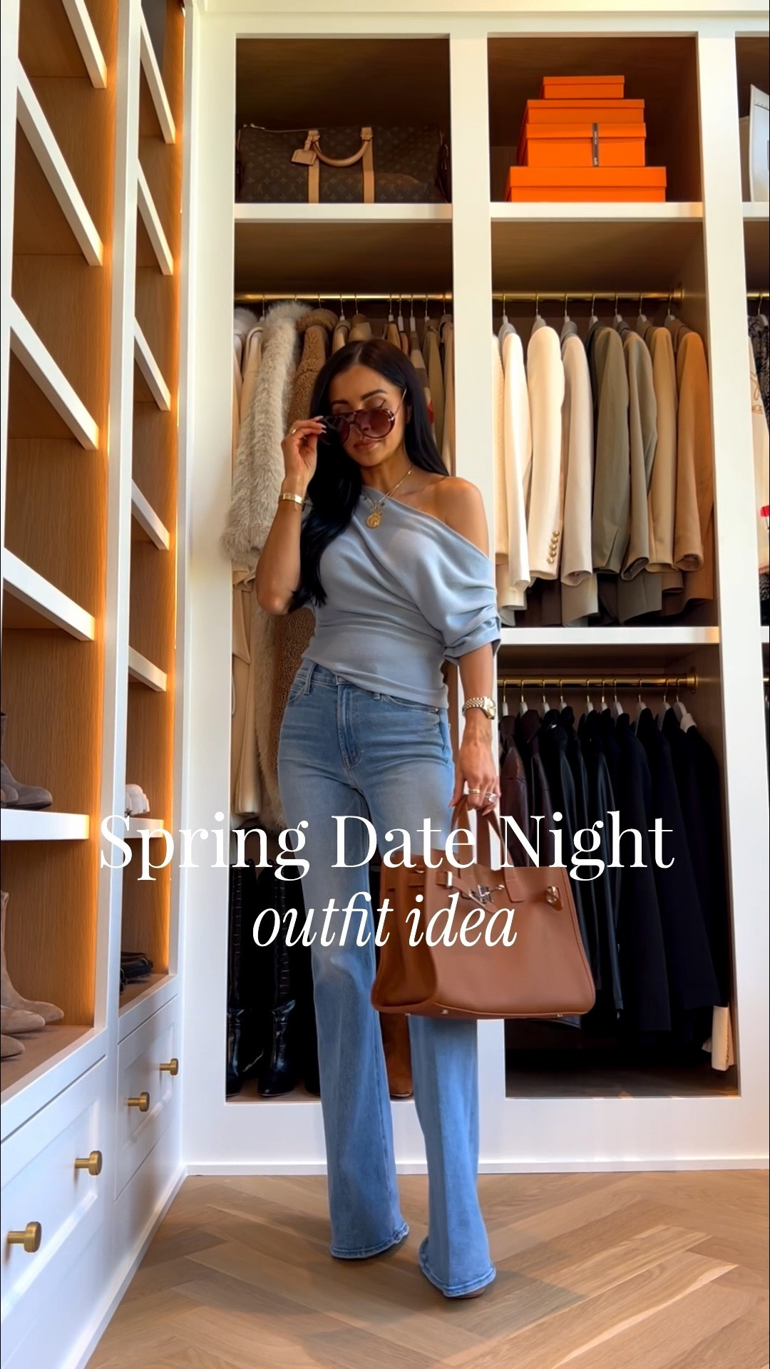 Styling the most flattering Jeans for a spring date night 
Mother jeans wearing a 24 run TTS
Reformation off the shoulder top wearing an XS the blue is back in stock!

#LTKmomlife #LTKootd #LTKOver40