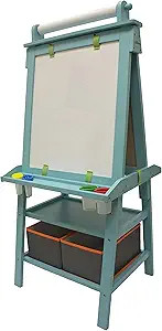 Little Partners 2-Sided A-Frame Art Easel with Chalk Board, Magnetic Dry Erase, Storage, Paper Fe... | Amazon (US)