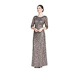 Adrianna Papell Women's 3/4 Sleeve Scoop Back Beaded Gown | Amazon (US)