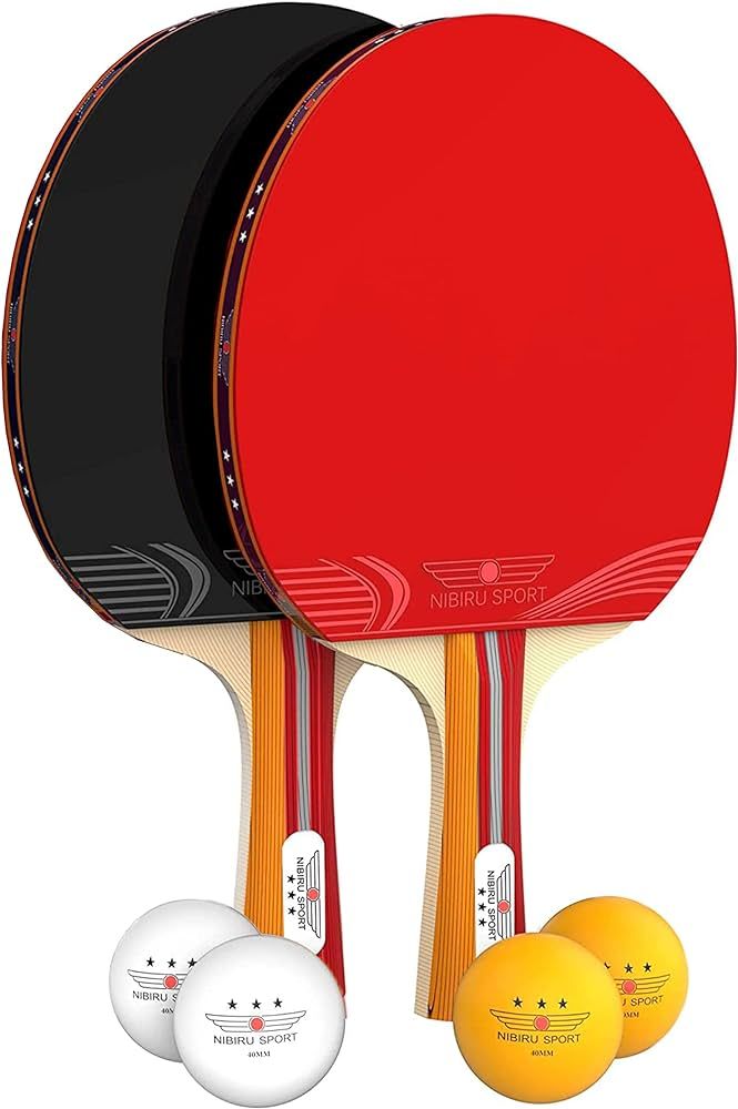 NIBIRU SPORT Ping Pong Paddle Sets - Professional Table Tennis Paddles, Balls, Storage Case - Tab... | Amazon (US)