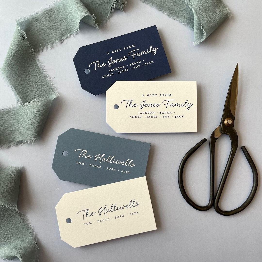 Personalized Family Name Gift Tags: Custom to From Tags, Set of 24 - Etsy | Etsy (US)