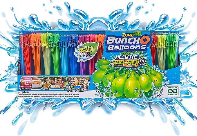 Bunch O Balloons - 420 Rapid-Fill Water Balloons (12 Pack), Multi-Colored | Amazon (US)
