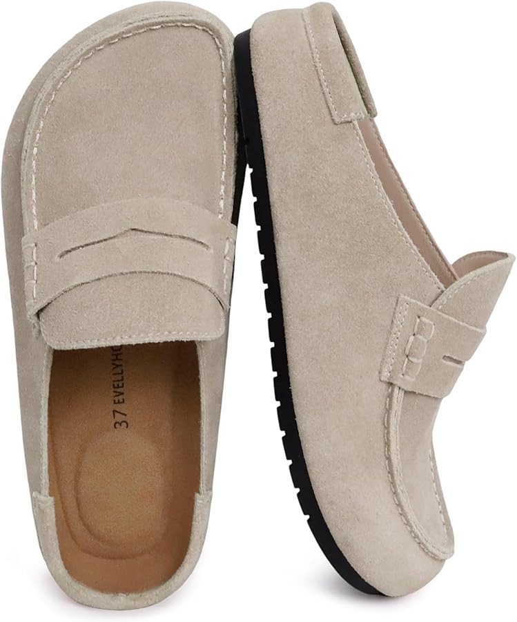 EVELLYHOOTD Lofel |Womens Mens Clogs for Nurses & All-Day Standing | Genuine Suede Memory Foam Ar... | Amazon (US)