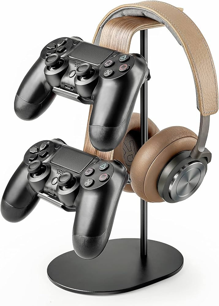 Controller and Headset Holder, Aluminum and Wood Gaming Controller & Headphone Stand for PS5 PS4 ... | Amazon (US)