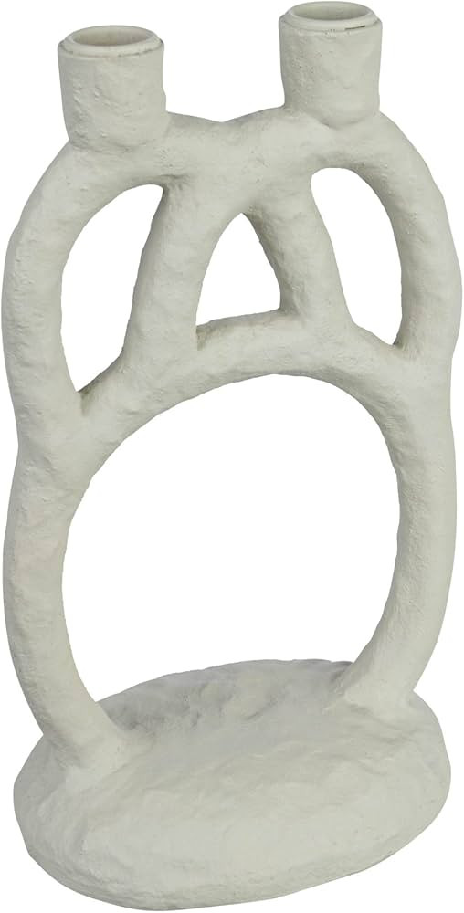 Bloomingville Modern Sculptural Double, Ivory Taper Candle Holder | Amazon (US)