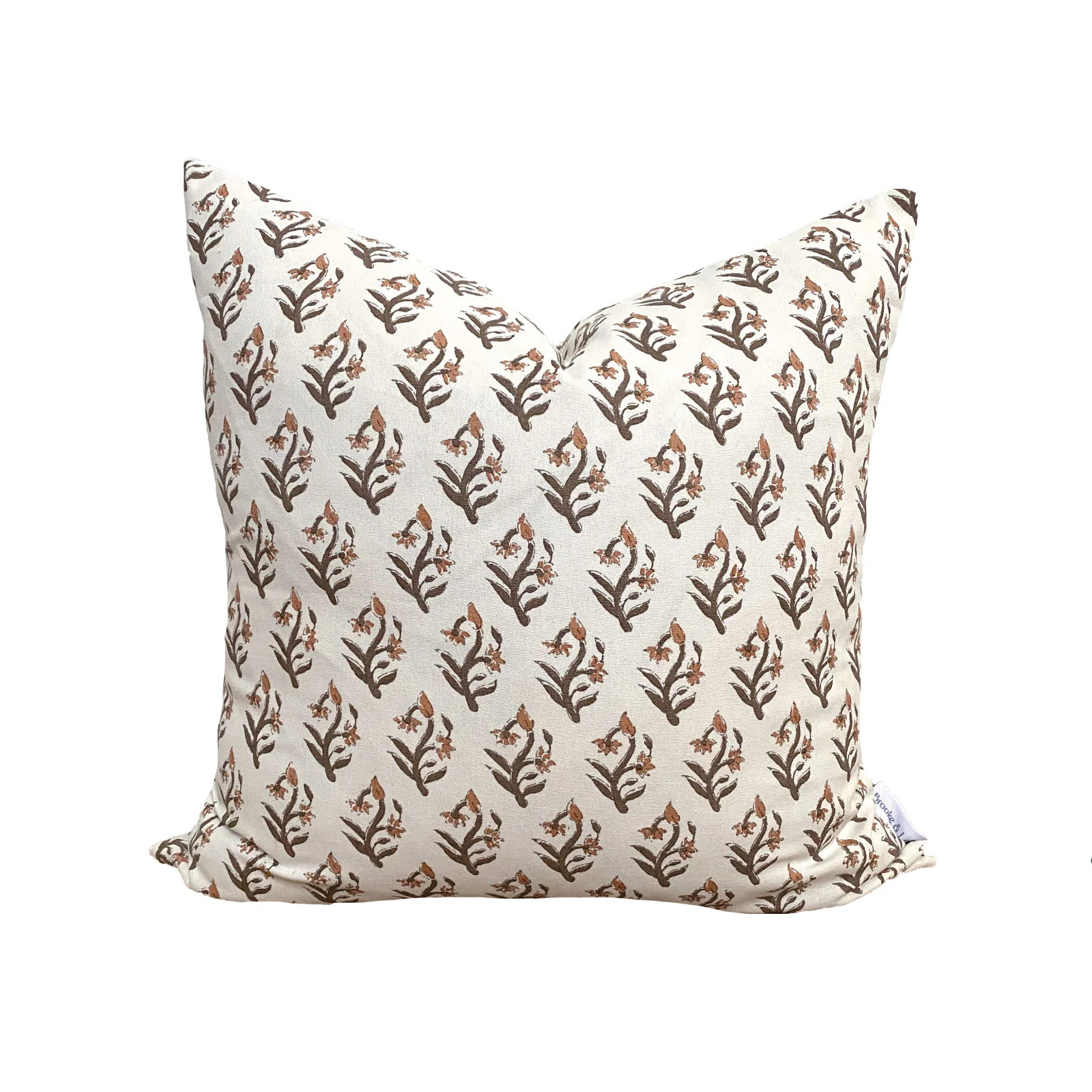 Willow Floral Pillow in Brown | Brooke & Lou | Brooke and Lou