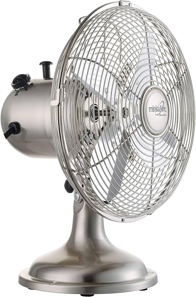 Minka-Aire F310-BN Retro II Style Table Top Fan in Brushed Nickel | Amazon (US)