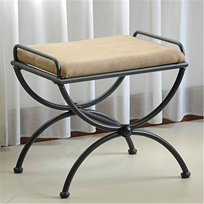 International Caravan Contemporary Upholstered Vanity Stool | Amazon (US)