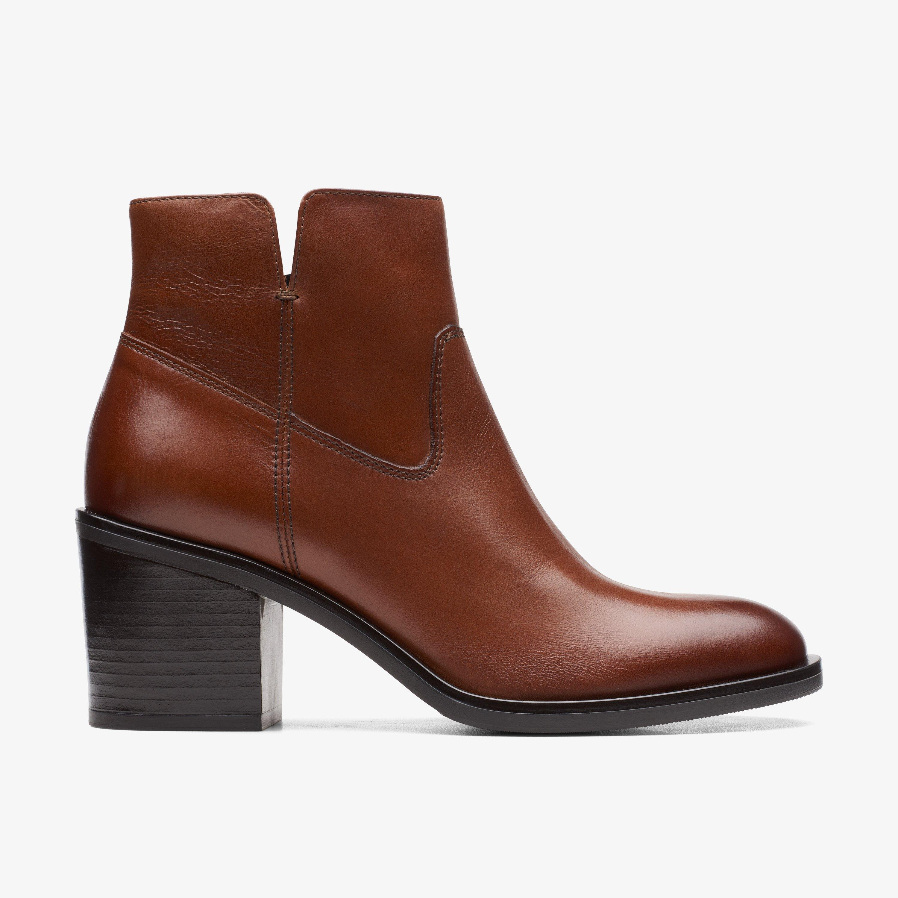 Women Valvestino Lo Dark Tan Leather Boots | Clarks US | Clarks (US)