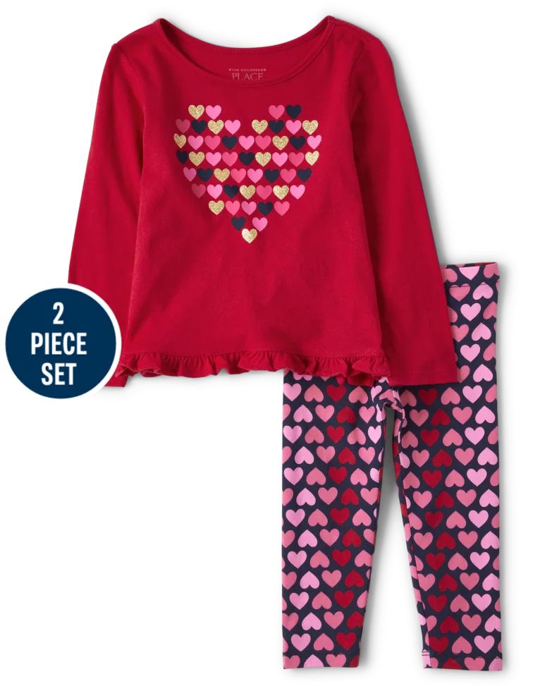 Toddler Girls Heart 2-Piece Set - classicred | The Children's Place