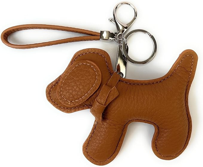 Dog Keychains Leather Craft Soft and Adorable Puppy Bag Charm Accessory for Backpack Purse Strap | Amazon (US)