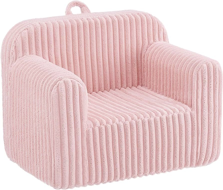 Ulax Furniture Kids Convertible Sofas Children Flip-Out Sofa - 2-in-1 to Lounge Chair, Grey (Pink... | Amazon (US)