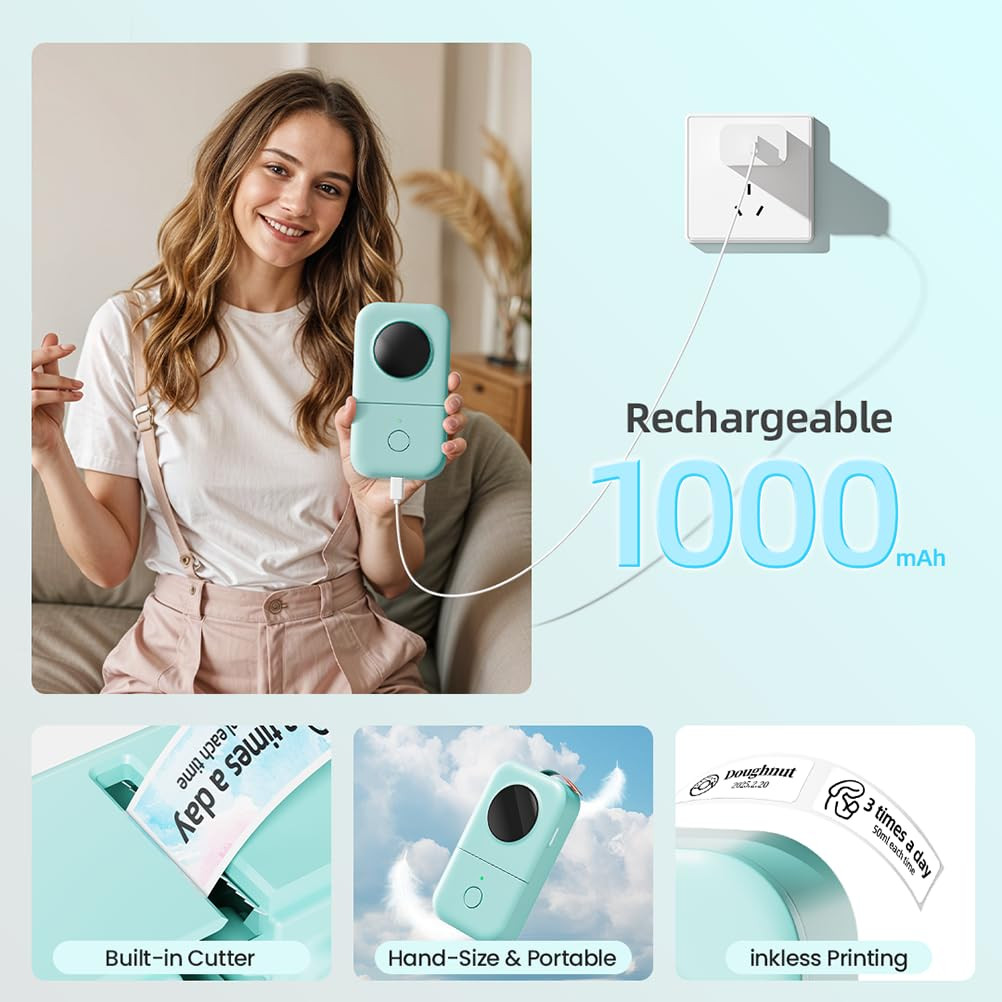 Phomemo D30 Label Maker Machine, Portable Bluetooth Mini Label Printer, Smartphone Handheld Therm... | Amazon (US)