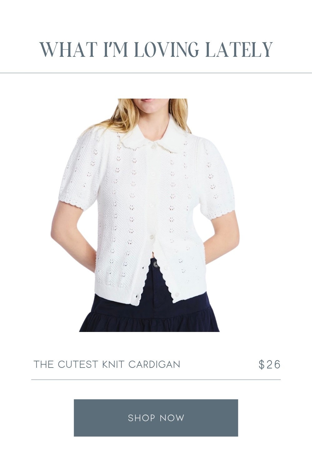 This is the cutest most affordable white pointelle knit cardigan. It is a perfect layer over all your spring dresses  

#LTKSeasonal #LTKOver40 #LTKmomlife