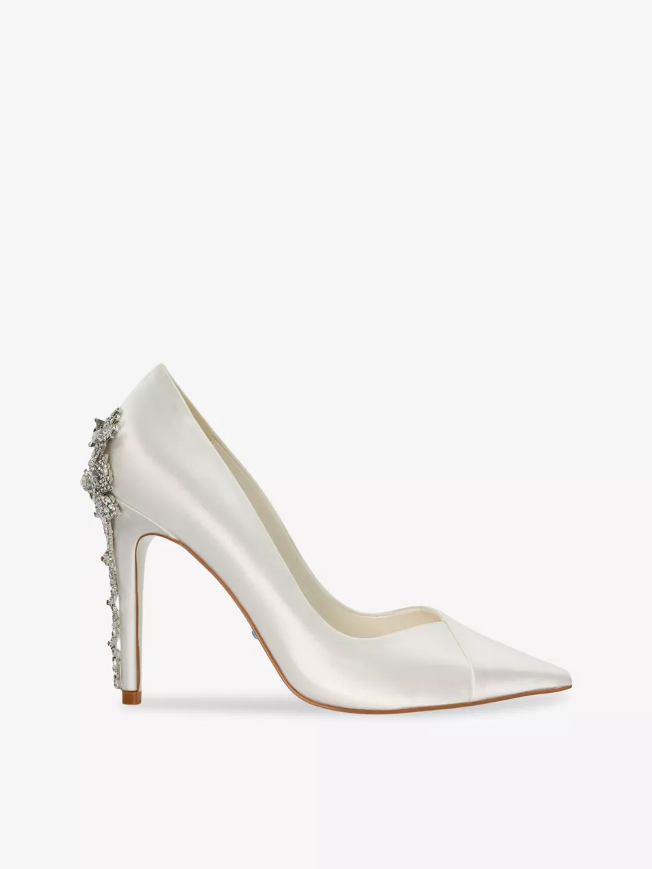 Bridal Auras satin heeled courts | Selfridges