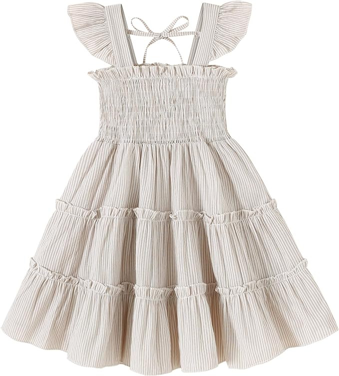 YOUNGER TREE Toddler Girl Dress Baby Girls Summer Clothes Ruffle Sleeve Floral Smock Beach Boho D... | Amazon (US)