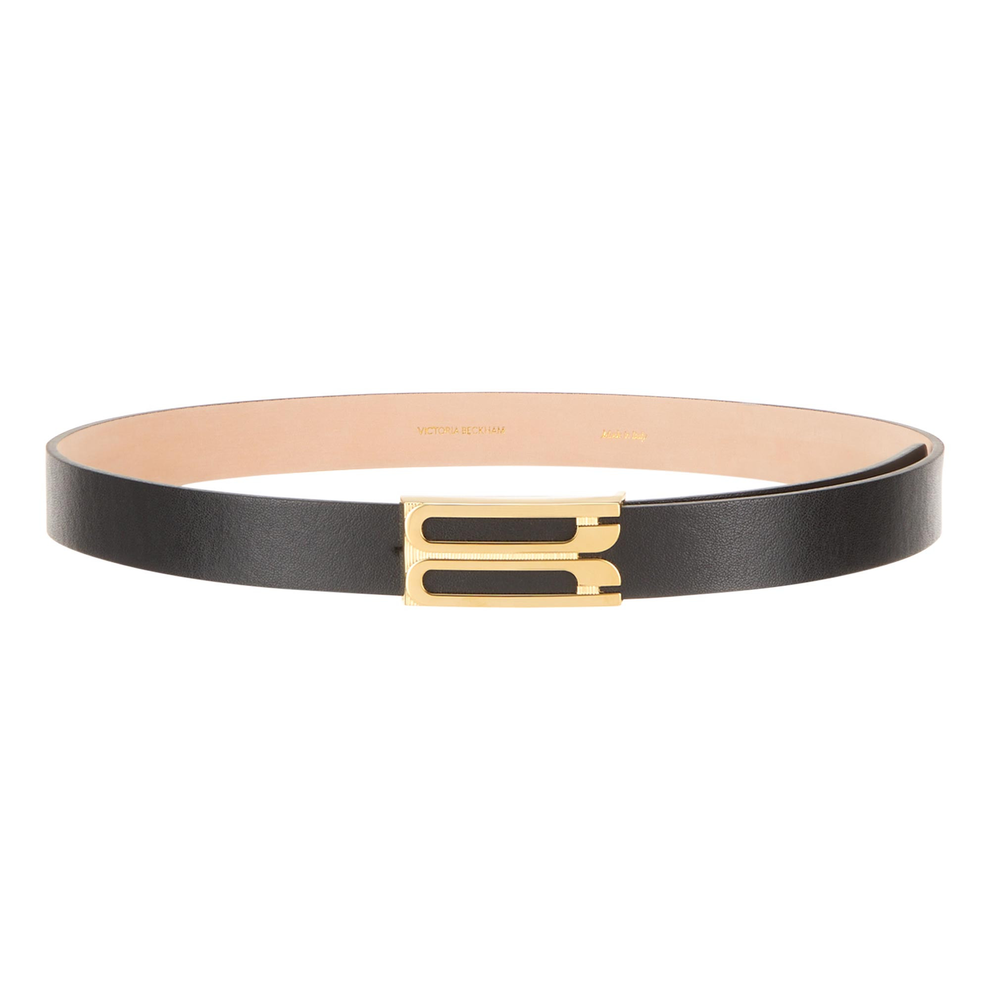 VICTORIA BECKHAM Dorian Frame Buckle Leather Belt - Black | Brown Thomas (IE)