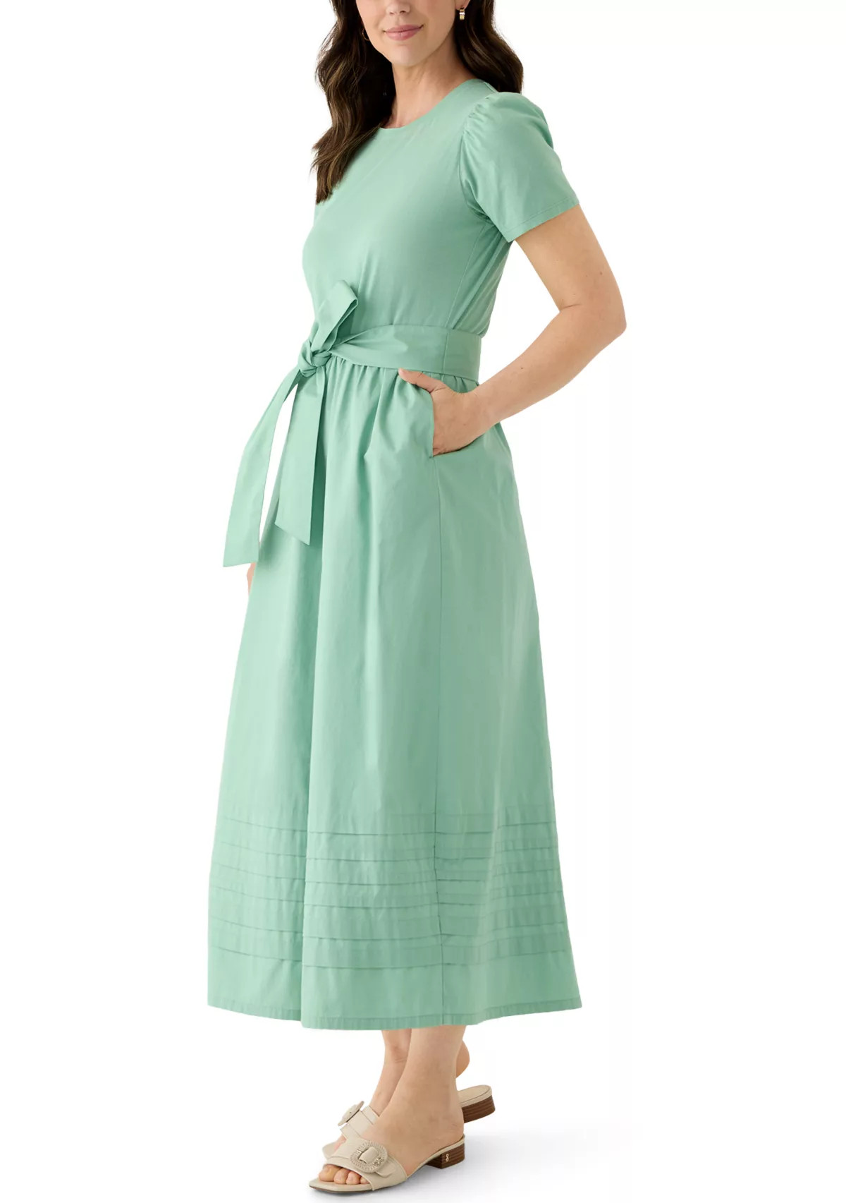 Crown & Ivy™Women's Short Sleeve Pintuck Knit Dress | Belk