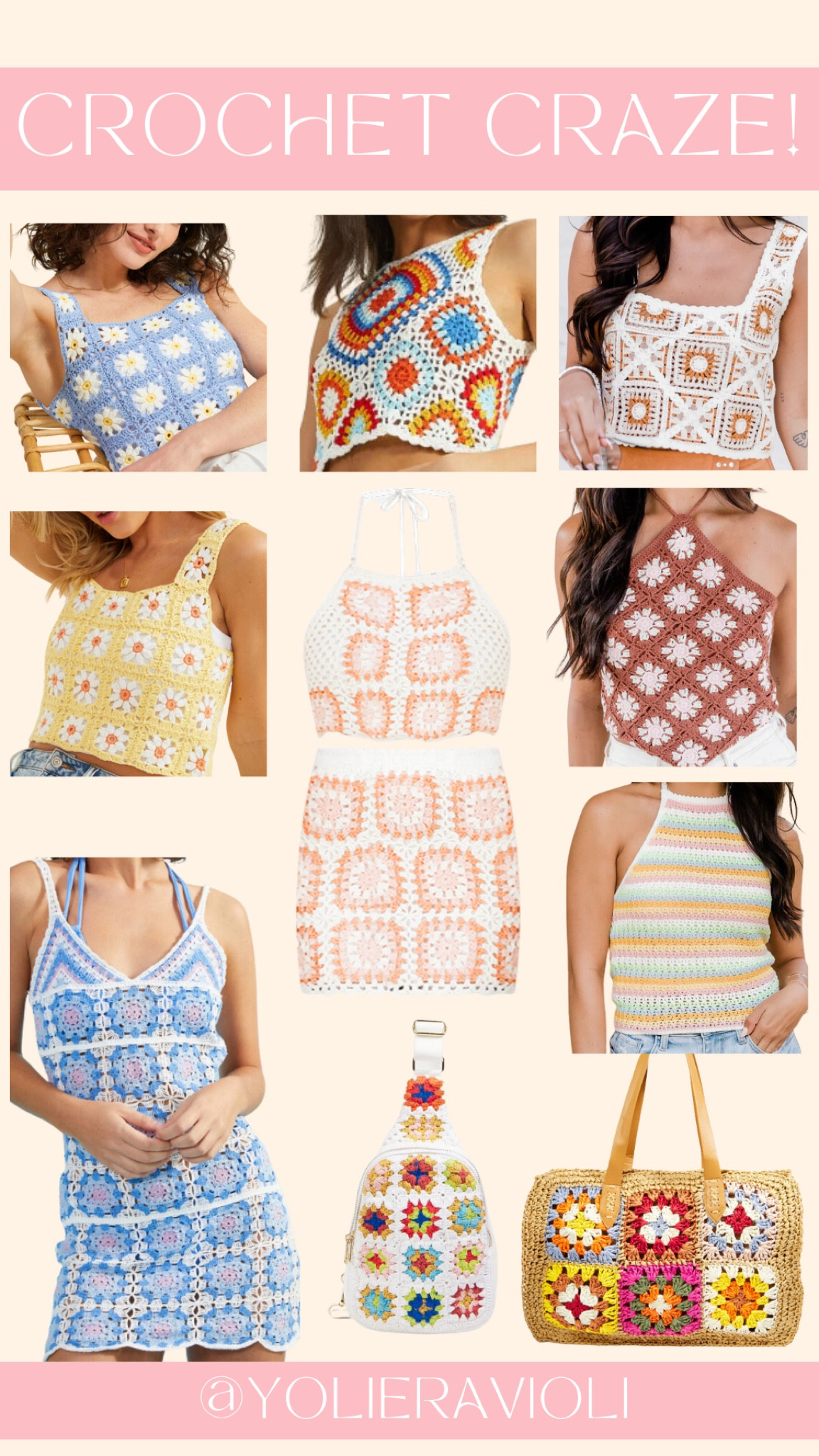 everyone in their right mind is currently obsessed with crochet! I put together a few crochet tops, dresses, and two piece sets along with a few bags 💼 , all crochet!! My favorite is the crochet sling bag, it’s so unique💛

#LTKitbag #LTKunder100 #LTKunder50