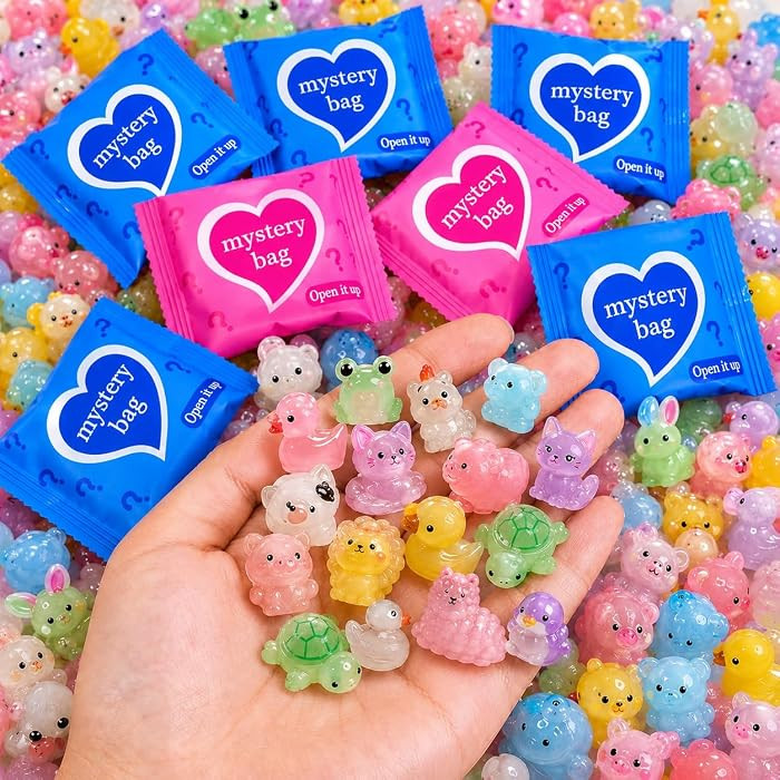 50pcs Glow in the Dark Resin Animals Mystery Blind Bags, Mini Resin Animal Figures Collection, Su... | Amazon (US)