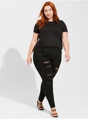 Bombshell Skinny Premium Stretch High-Rise Destructed Jean | Torrid (US & Canada)