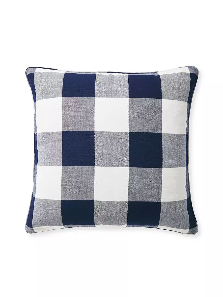 Perennials Gingham Pillow Cover | Serena and Lily