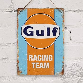 Gulf Racing Replica Vintage Retro Garage Shed Car Tin Sign Metal Sign TIN Sign 7.8X11.8 INCH | Amazon (US)