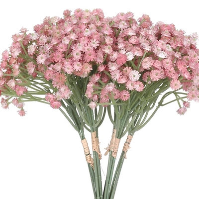 Unique Bargains Wedding Decoration Small Babys Breath Artificial Flowers 8.3" 6 Pcs Pink | Target
