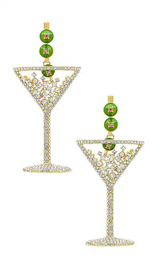 Pimento Memento Martini Earrings in Clear & Green | Revolve Clothing (Global)