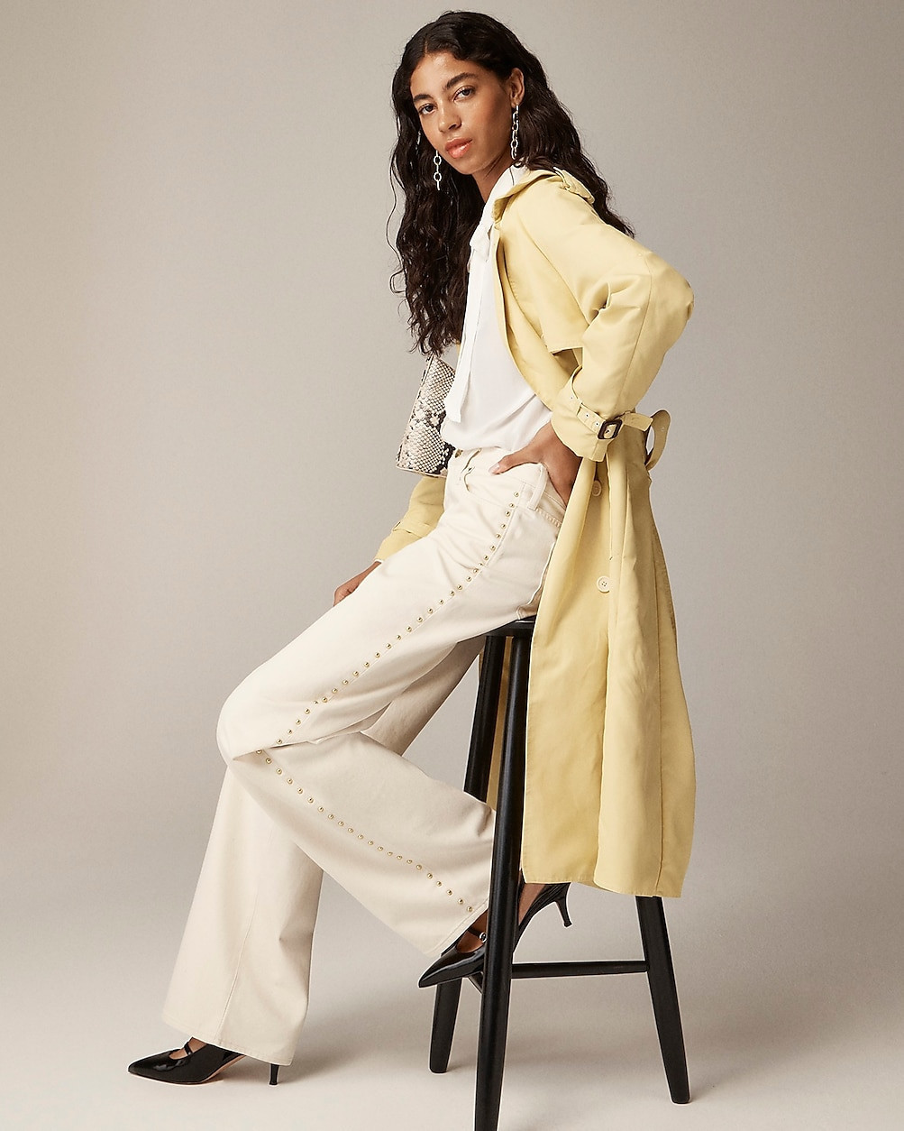 Studded lower-rise wide-leg jean in 1984 rigid | J. Crew US