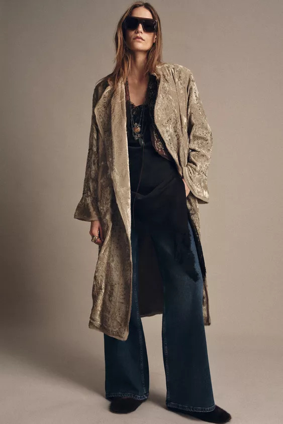 LIMITED EDITION JACQUARD LINEN BLEND COAT | Zara AU