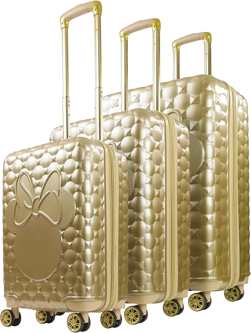 FUL Disney Minnie Mouse 3 Piece Rolling Luggage Set, Molded Hardshell Suitcase with Wheels, 21, 2... | Amazon (US)