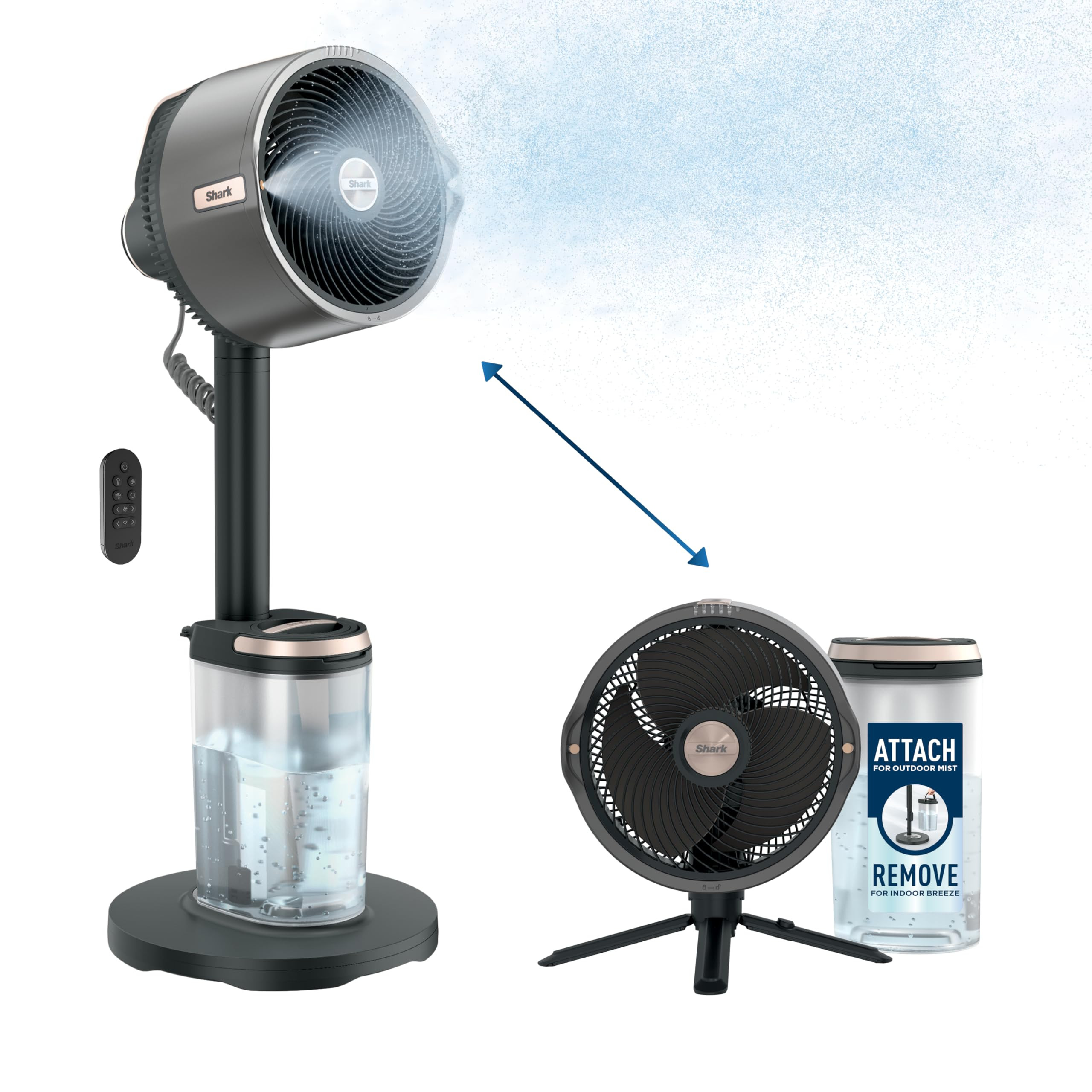 Shark FlexBreeze Pro Mist Fan — Indoor & Outdoor, Integrated Misting, Pedestal to Tabletop, Cor... | Amazon (US)
