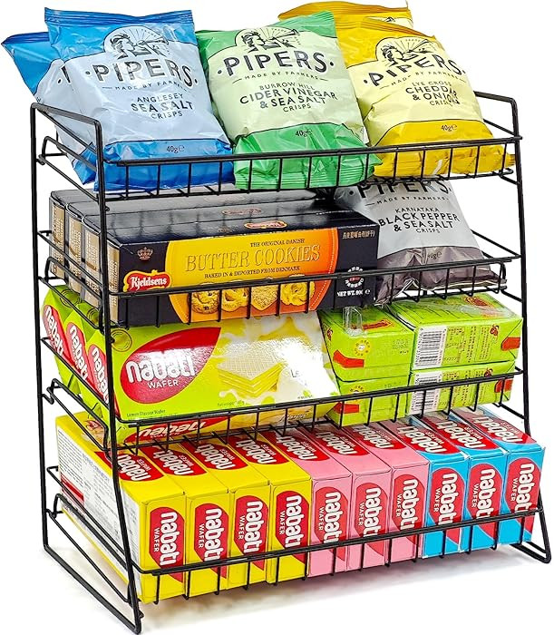 Candy Display Rack, Upgraded Metal Snack Display for Counter, Snack Organizer for Countertop, Chi... | Amazon (US)
